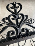 French Iron Scrolling Plant and Tea Cup Holder Wall Hanging