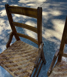 Collection of Short Wooden Ladder Back Chairs- Set of 3