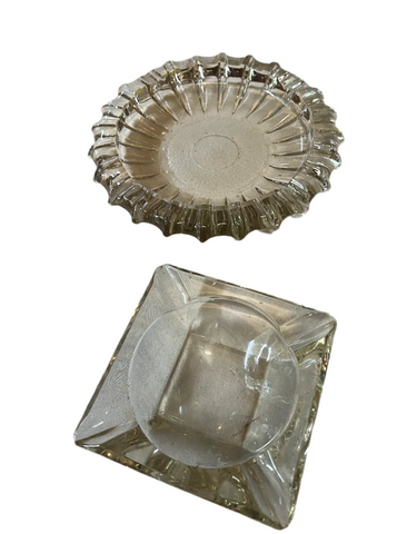 Vintage Pair of Glass Ashtrays