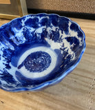 Vintage Ceramic Detailed Blue and White Bowl