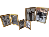 Trio of Double Framed Folding Gold Picture Frames