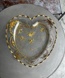 1970s 24kt Gold Heart Shaped Glass Platter
