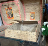 1970s Wooden Trunk With Detailed Interior Compartments