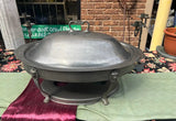 Large Silver Serving Platter With Warmer Plate, Lid, and Lion Details