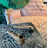 Dominican Wooden Pair of Hand Carved Pipes