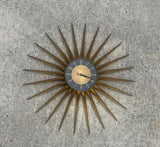 1950s Elgin Starburst/Sunburst Brass Wall Clock