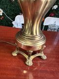 Vintage Brass Ginger Jar Style Table Lamp with Lion Footed Accents