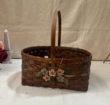 Hand Woven Basket With Flower Details