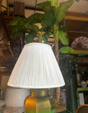 Large Vintage Brass Table Lamp With White Lampshade