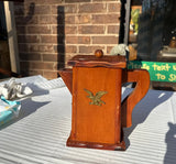 Wooden Handmade Pitcher With Eagle Accent