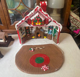 Large Ceramic Colorful Santa's Workshop Christmas Piece