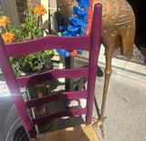 Purple Wooden Ladder Back Chair