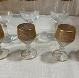 Collection of 24kt Gold Rimmed Glasses- Set of 8