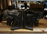 Pair of Ceramic Equestrian Black Bookends