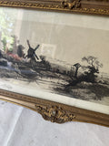 Signed and Framed Print of Windmill