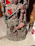 Late 19th Century Antique Solid Wood Carved Goddess Statue