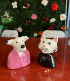 Eccentric Cat and Dog Ceramic Salt and Pepper Shakers