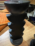 Pair of Black Plastic Abstract Candlestick Holders