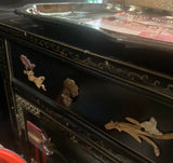 Asian Vintage Double Dresser With Figurative Accents