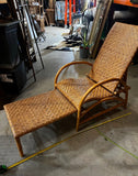 1970s Hemingway Rattan Lounge Chair With Extendable Footrest