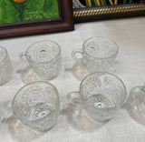 1970s Collection of Small Glass Cups With Sun Designs- Set of 10