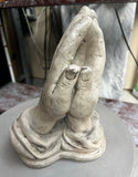 Vintage Concrete Praying Hands Sculpture
