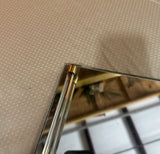 Mirrored Glass Decorative Tray With Lucite Handles and Brass Accents