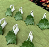 Ceramic Leaf Napkin Rings- Set of 8