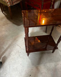 Small Vintage Wooden Rectangular Side Table With Low Shelf