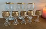 Collection of Glasses With Brass Details