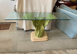 Vintage Serge Roche Style Console Table and Mirror Set With Leaf Accents
