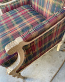 Rustic Style Vintage Highland House Blue and Red Wooden Chair