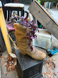 Oversized Concrete Single Rustic Boot Planter