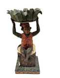 Red Jacket Whimsical Monkey Resin Candleholder