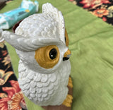 Stone Painted Owl Sculpture