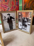 Trio of Double Framed Folding Gold Picture Frames