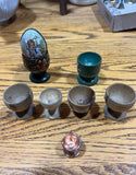 Instant Collection of Vintage Miniature Egg Holders and Egg- Set of 8