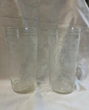 Pair of Elegant Etched Glass Cups
