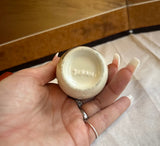 Miniature Vintage White Ceramic Asian Vase With Floral Details