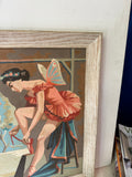 Vintage Paint by Number Ballerinas Frames- Set of 2