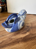 Asian Blue and White Ceramic Bird Creamer Cup/Teapot