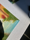 Colorful Foliage and Creek Landscape Painting on Canvas, Signed by the Artist