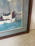 Signed and Framed Seascape Painting of Boat