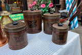 Collection of Metal Jars With Eagle Accents