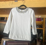 Vintage Juicy Couture White Sweater With Bling Neckline