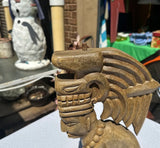 Wooden Detailed Aztec Vintage Sculpture