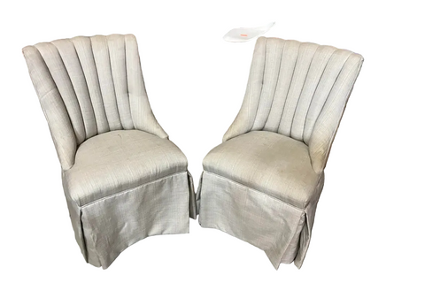 Pair of Gray Upholstered Side Chairs