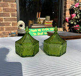 Green Pair of Vanity Bowls With Lids