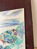 Abstract Color Pencil Drawing of Road Leading to the Ocean