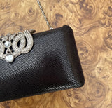Small Fancy Black Purse With Diamond Clasp